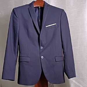 Zara Navy Men's Blazer with White Accent Size‎ 36